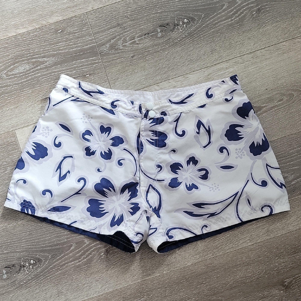Swim Trunks Reversible Tropical & Blue